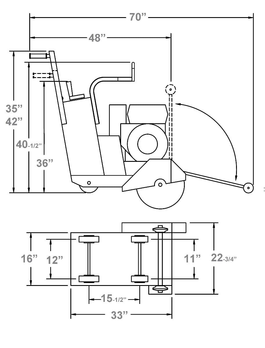 CC1800XL Hydraulic Self Propelled Core Cut Walk Behind Saw