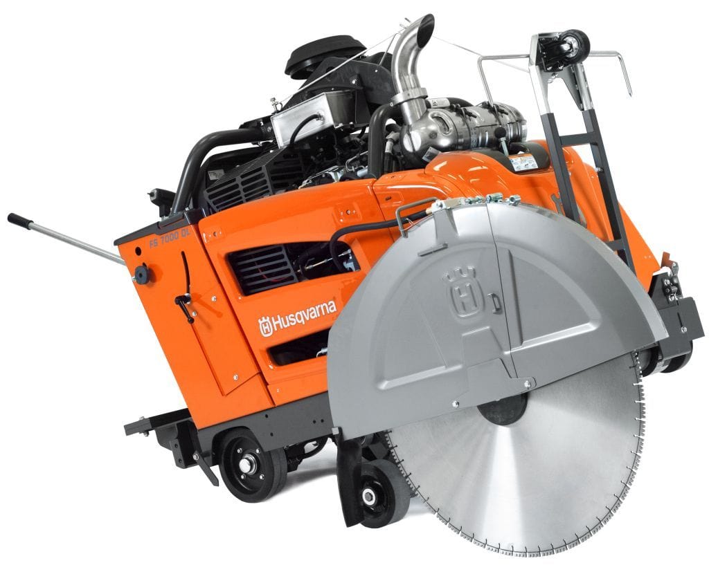 FS7000DL Husqvarna 3-Speed Diesel Concrete Saw - Deep Cutting