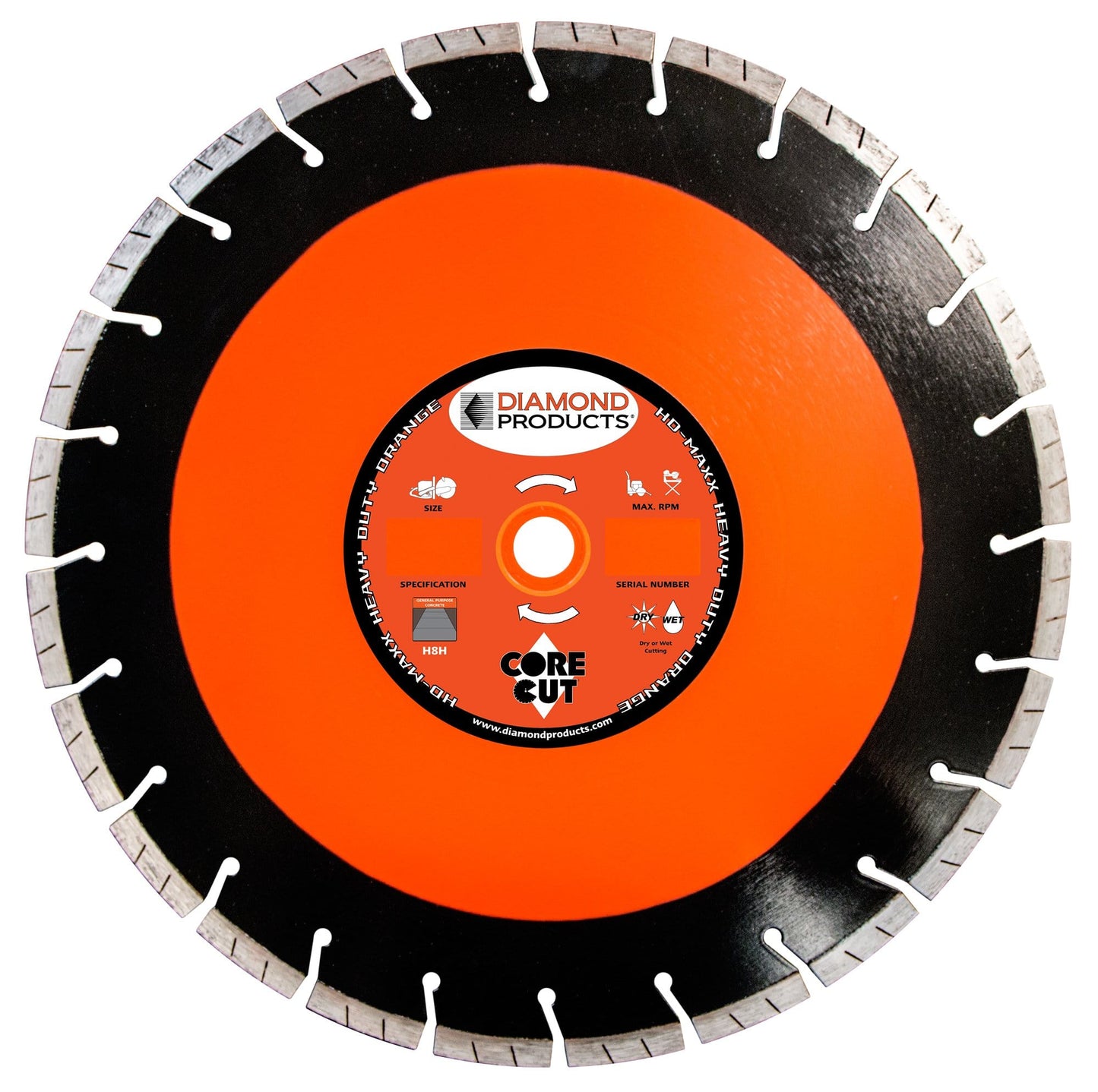Heavy Duty Orange MAXX High Speed Diamond Blade for Hard Reinforced Concrete